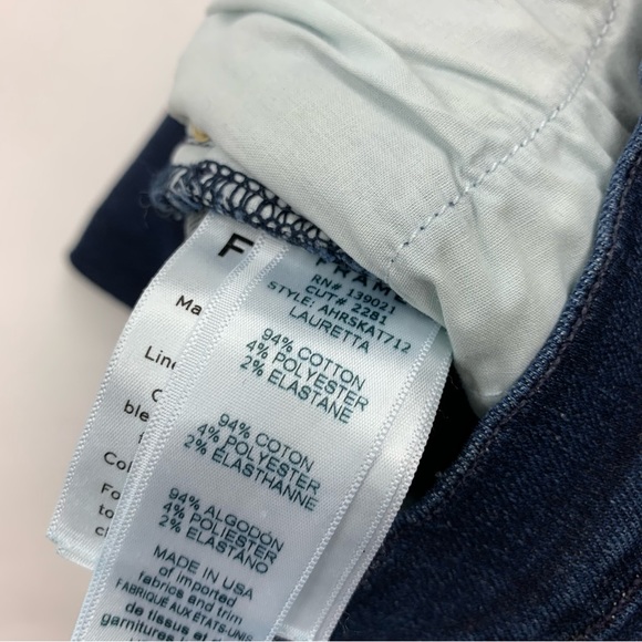 Frame Denim All High Rise Skinny Jeans with Asymmetric Slit Hem Sz 27 - Picture 10 of 11